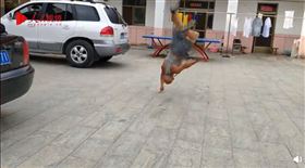 山東大叔示範單手後空翻（圖／翻攝自人民視頻）