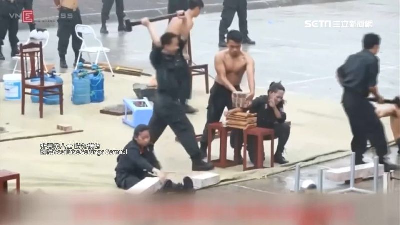 越南特警地獄訓練　男女需重擊碎石