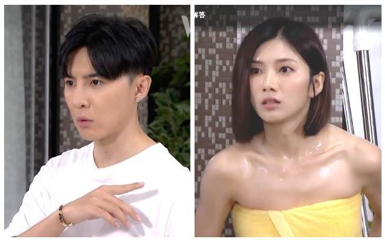 豆花妹裹浴巾曬肩　唐禹哲嚇到吞口水