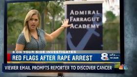 維多利亞報新聞時，被觀眾發現脖子有腫塊。（圖／翻攝自instagram@victoriapricetv） 