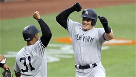 ▲洋基一壘手沃特（Luke Voit）炸裂生涯首發滿貫砲。（圖／美聯社／達志影像）