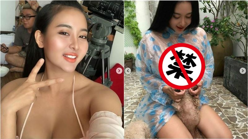 雙峰比臉大！泰網紅全裸貴賓犬塞雪乳