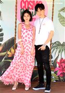 唐禹哲、蔡黃汝頂著豔陽出席柯夢波丹夏日比基尼派對。（記者邱榮吉/攝影）