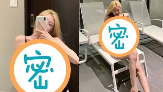 辣模泳裝深V到肚臍　雪白豪乳快掉出