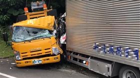 工程車,貨車,車禍,阿里山,觸口隧道,追撞（圖／翻攝畫面）