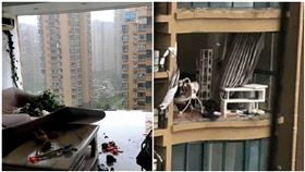 颱風襲中國！整片窗被吹碎　老婦11樓被強風拉出墜樓身亡，圖／翻攝自南方都市報微博