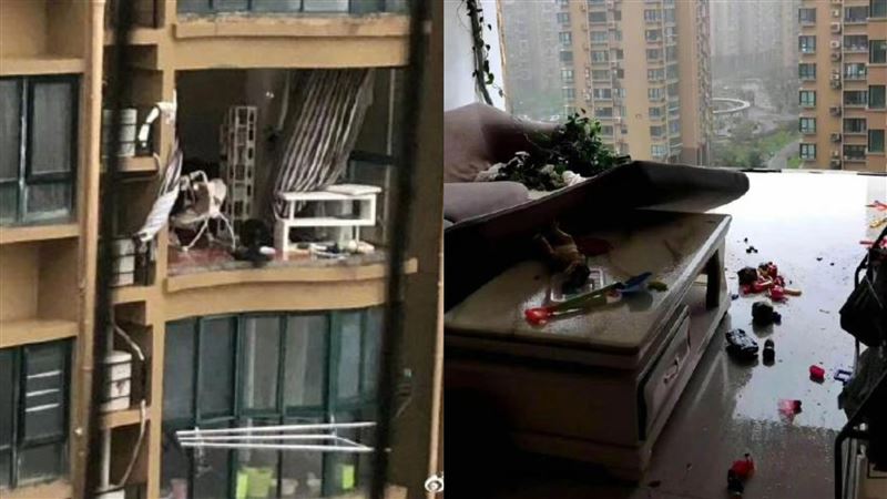 婦和窗秒被颱風捲走　網轟豆腐渣工程