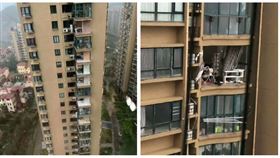  ▲受颱風哈格比影響，浙江省一名女性，關窗門時竟然因為風太大，直接從11樓吹落墜樓死亡。（圖／翻攝《南方都市報》微博）