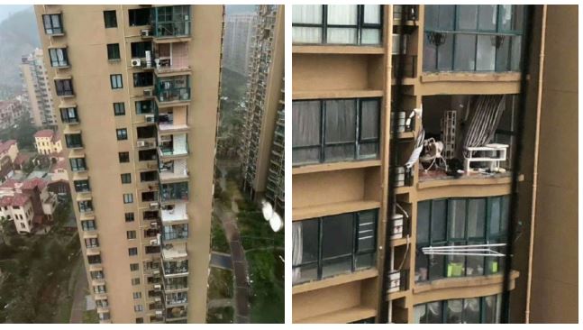 驚！颱風狠颳…竟吹爆整面牆女墜樓亡