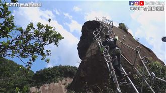 港女挑戰孝子山　懸空鐵梯15分登頂