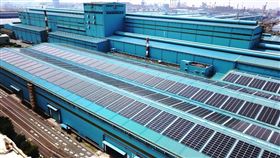 中鋼公司第三冷軋廠區太陽光電工程建置。（圖／中鋼公司提供）