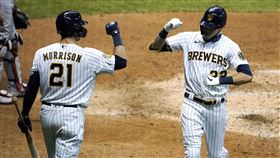 ▲葉立奇（Christian Yelich）連2場開轟。（圖／美聯社／達志影像）