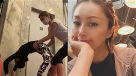 酒井法子堅持5點起身練瑜伽秀軟骨功。（圖／翻攝自酒井法子微博）