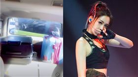 袁詠琳在高速公路發生車禍遭追撞。（圖／翻攝自袁詠琳微博）