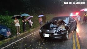 米克拉,落石,砸車,桃園,翻攝畫面