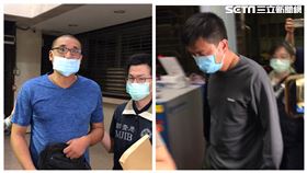 ▲國軍「口罩國家隊」竟偷6000片口罩，台北市後備指揮部中校李志交(右)、上士張政陽(左)被移送台北地檢署複訊。（圖／記者楊佩琪攝）