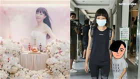  ㄚ子帶兒子弔唁羅霈穎。（圖／記者邱榮吉攝影）