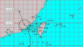 輕颱米克拉最新路徑圖。（圖／翻攝自氣象局網站）