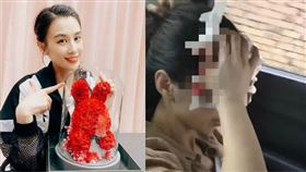 黄聖依拍戲頭被砸傷，趕車急診濺血畫面曝光。（圖／翻攝自微博）