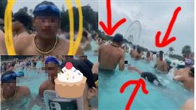 水上樂園噁男，受害者女聲控訴遭偷摸屁股性騷擾。（圖／翻攝自Dcard）
