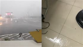 高雄大雷雨來襲！樹德科大前「如颱風過境…」嚇壞正妹。（圖／網友授權提供）
