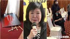 鄭惠中潑漆李登輝肖像（台北賓館,北賓）
合成圖／資料照