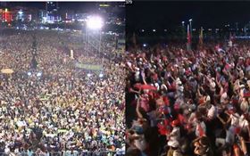 陳其邁、李眉蓁造勢晚會（合成圖／翻攝自陳其邁、李眉蓁臉書）