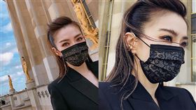 黑蕾絲,口罩,謝金燕,排隊(翻攝自 謝金燕IG)