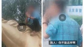 甘肅,觀光,唐僧,雕像,攀爬（圖／翻攝自微博）