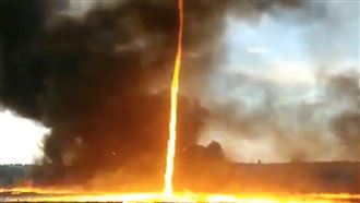 加州爆發野火　竟出現罕見「火龍捲」