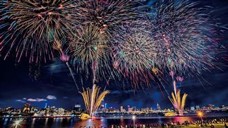 大稻埕煙火480秒！粉紅愛心超浪漫