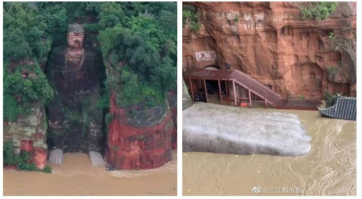 樂山大佛慘淹腳趾…竟傳曾壓三江水怪