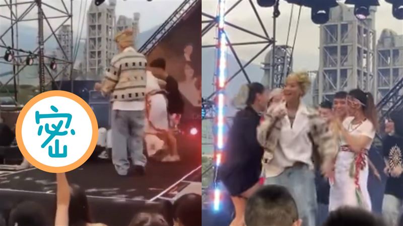 登台就慘摔！女星驚睹舞群後仰骨牌倒