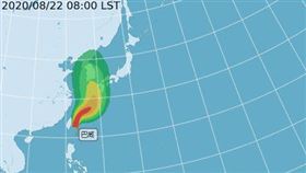 巴威颱風7級風暴風圈侵襲各地機率出爐。（圖／翻攝自氣象局）