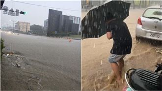 新／南台灣暴雨！高雄燕巢馬路成黃河