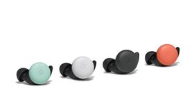 圖／谷歌提供,Google 官方部落格發佈第二代 Pixel Buds 耳機！且有多項新功能像是低音增強、共享偵測以及新的翻譯功能，此外還多了橘、薄荷以及全黑新顏色。