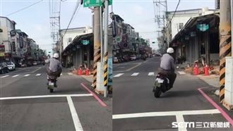 騎車堅持腳不落地　翹孤輪伯車技爆紅