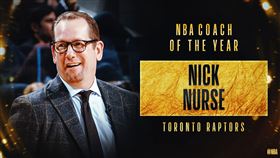 Nick Nurse獲選為年度最佳教練。（圖／翻攝自NBA推特）