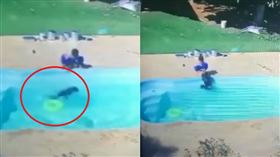 有「游泳圈」3歲童仍溺水！同齡友一隻手　30秒救活他（圖／翻攝自Poliana Console de Oliveira臉書）