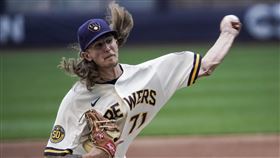 ▲釀酒人「飄髮哥」黑德（Josh Hader）開季至今8場出賽未被敲安。（圖／美聯社／達志影像）