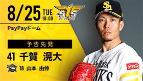 ▲軟銀鷹千賀滉大。（圖／翻攝自軟銀鷹官方推特）