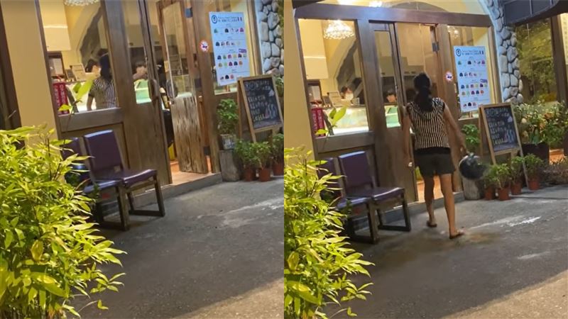 捨不得尪被撞　妻抄安全帽作勢打店員