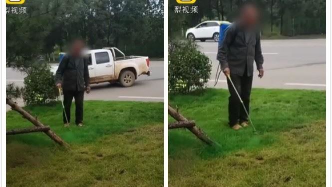 工人灌溉草坪越噴越綠？荒唐原因曝光