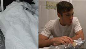 麥克吃飯、睡覺畫面全都直播。（圖／翻攝自「Michael Gerry Live Stream」Youtube ）