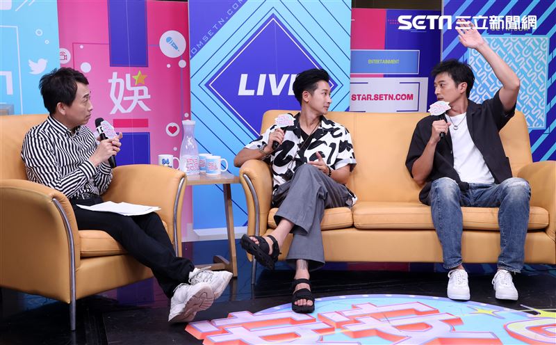 邱凱偉、田家達安安大明星(羅雀高飛宣傳)。（記者邱榮吉/攝影）