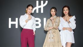 時尚名媛林牧潔和珠寶設計師盧南君與孫瑩瑩出席HUBLOT宇舶錶微風廣場期間快閃店。（圖／HUBLOT提供）