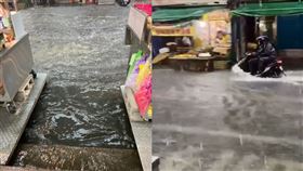  新北暴雨！五股馬路淹成河　居民崩潰（圖／網友授權提供）
