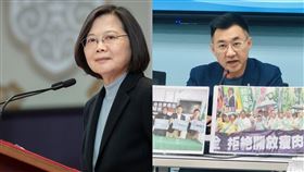 國民黨控政府對美豬美牛昨是今非，民進黨完美KO（組合圖／翻攝臉書、記者林恩如攝影）