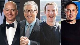 祖克柏Mark Zuckerberg（圖／翻攝自Mark Zuckerberg臉書）亞馬遜,貝佐斯（圖／資料畫面）
馬斯克,Tesla（圖／翻攝自臉書）
美國微軟創辦人比爾蓋茲（圖／翻攝自Bill Gates臉書）