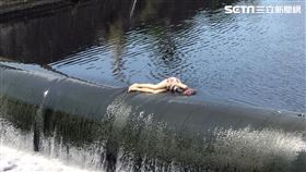 苗栗充氣娃娃遭丟水裡／林裕章授權提供